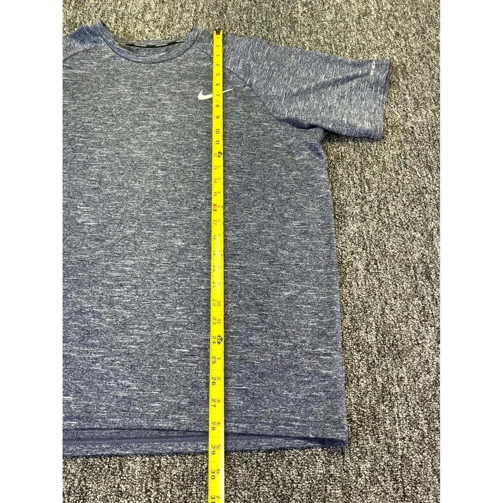 Nike Hydroguard Dri-Fit Swim T-Shirt Men XL Blue Heather Performance Swoosh Logo